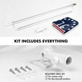 thumbnail image 2 of G128 Combo Pack: 6 Feet Tangle Free Spinning Flagpole (Silver) Bennington Flag 3x5 ft Printed 150D Brass Grommets (Flag Included) Aluminum Flag Pole, 2 of 8