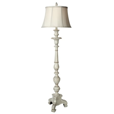 Jane Seymour - Yorktown Floor Lamp - White Finish - Ivory Fabric Shade