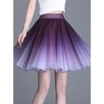 thumbnail image 4 of Women's Elegant Tulle Skirts, Gradient Color Elastic A-Line Layered Short Skirt Streetwear, 4 of 10