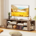thumbnail image 4 of Topbuy TV Stand for 65 Inches TVs Modern Entertainment Center with 8 Open Shelves & 4 Cable Holes MDF TV Console Table Light Grey, 4 of 9