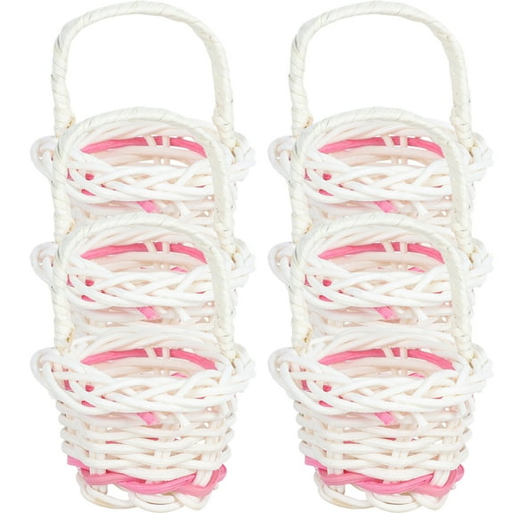 6pcs Mini Woven Baskets for Storage Handheld Decorative Baskets Multi Color 7x4x3 Inches