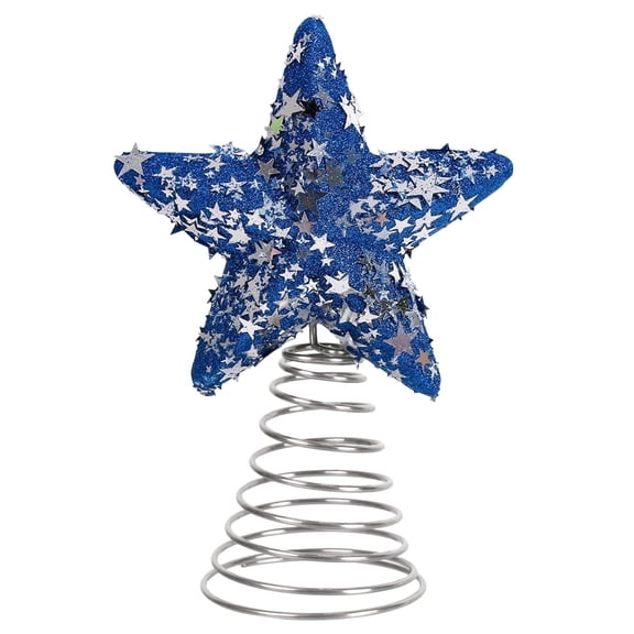 Patriotic Colorful Star Tree Topper, Red White Blue Glitter Design, 4th of July Tree Decor for Home Living Room Indoor Independence Day Holiday Party Supplies