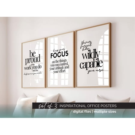 Motivational Wall Art Print Inspirational Quote Posters For Office Decor Uplifting Work Quote Prints Mindset Art Set 3 Poster Only