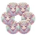 thumbnail image 2 of Goat Head Roses Flowers 6 Pcs Drink Coasters with Holder Absorbent Coasters Woven Coasters for Drinks Table Desk Protection Home Decor, 2 of 7
