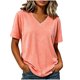 thumbnail image 2 of Neewe Short Sleeve V Neck Tees for Womens Tops Daily Fashion Clothes 2026 Casual Summer Spring Fall Outfits, 2 of 6