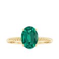 thumbnail image 4 of Lab Grown Emerald Solitaire Ring with Diamond for Women - 8X10 mm - AAAA Grade, 14K Yellow Gold, US 7.00, 4 of 8