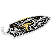 Montana Silversmiths Hat Feather 2 Tone Steerhead - Hats Add-Ons  - Hf6148