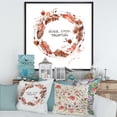 thumbnail image 2 of Designart 'Impression Of Bird Feathers Wreath' Traditional Framed Canvas Wall Art Print, 2 of 5