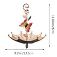 thumbnail image 3 of Inverted Umbrella Bird Feeder with Pink & Yellow Butterfly And Pink Leaf, Umbrella Bird Feeder Garden Patio Hanging Metal Crafts (1Pc), 3 of 6