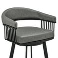 thumbnail image 4 of Armen Living Indoor Bronson 25" Counter Height Swivel Bar Stool in Black Finish and Gray Faux Leather, 4 of 9