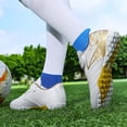thumbnail image 2 of Boys Football Shoes - Kids Soccer Cleats Low Top with Detachable Studs Youth Training Sneakers Strap Outdoor Sports Footwear for Ages 5-14(White/32), 2 of 5