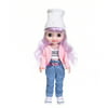 Merkmak American Girl Dolls Barbie Color Reveal Doll Fashion Doll with Fine Hair for Styling Clothes Pink Shoe