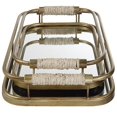 thumbnail image 5 of Maklaine Coastal Metal & Rope Trays in Brushed Gold and Natural (Set of 2), 5 of 6