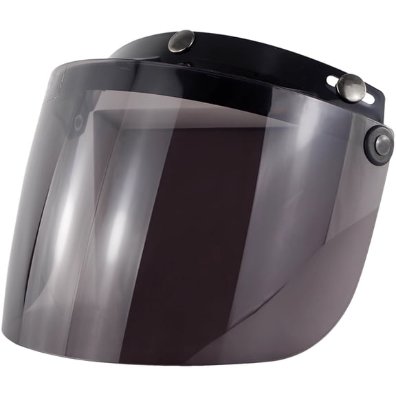 3 Snap Motorcycle Visor Light Tea, Sun Flip Up Face Visor, PC Windproof Anti-glare Helmet Shield, Universal for Half Helmet