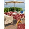 thumbnail image 4 of Outdoor Tablecloth with Umbrella Hole and Zipper, Christmas Snowflakes Rectangle Table Cloth 60x84 Inch Waterproof Tablecloth, Xmas Winter Watercolor Gold Red Picnic Table Cover for Patio Camping, 4 of 7