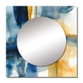 thumbnail image 2 of Designart "Fusion of Blue and Gold V" Fractals Square Mirror Wall Decor Transitional - Large Blue Square Bathroom Mirror - Square Printed Wall Mirror Art, 2 of 5