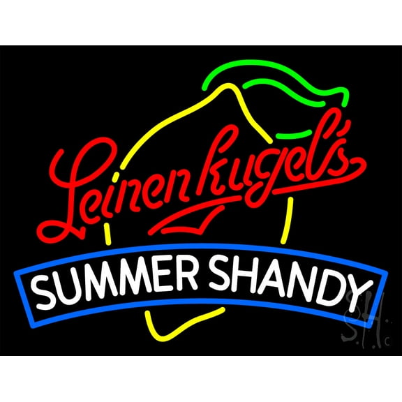 Leinenkugels Summer Shandy LED Neon Sign 24 x 31 - inches, Clear Edge Cut Acrylic Backing, with Dimmer - Bright and Premium built indoor LED Neon Sign for Bar decor.