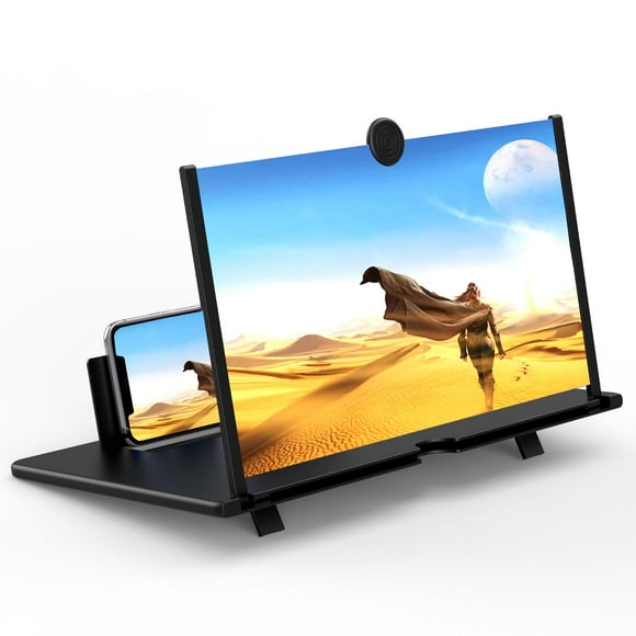 Lupa de visualización de 16 pulgadas para teléfono celular, ampliadora de visualización 3D HD para películas, vídeos y juegos, soporte plegable para teléfono con amplificador de visualización,