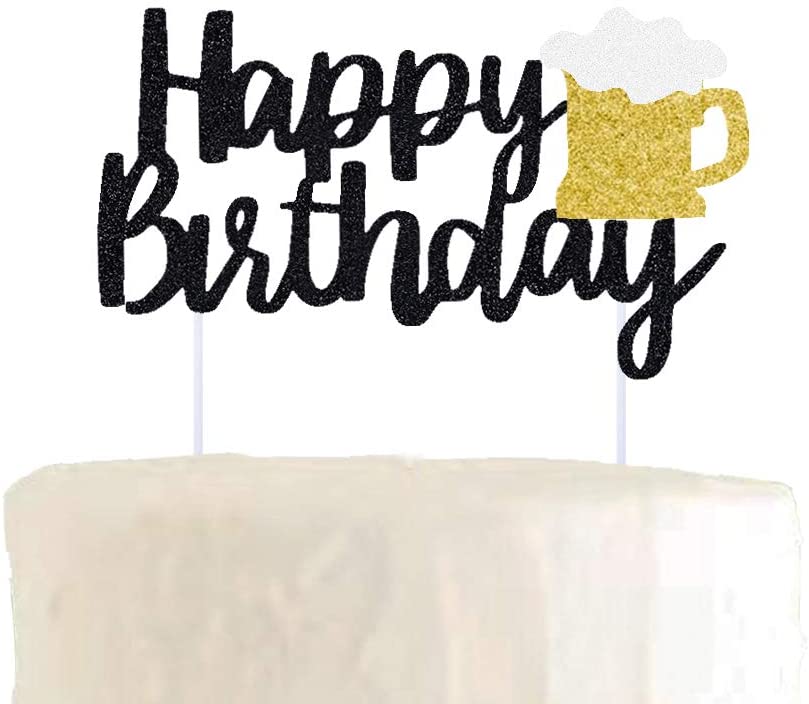 Cheers Happy Birthday Cake Topper for Drink Beers Theme Party for Man