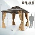 thumbnail image 2 of Costway Pavillon à Toit Rigide 10 X 10 Pi avec Rideau, Double Toit Robuste en Métal Galvanisé, 2 of 9