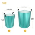 thumbnail image 5 of LNWH Laundry Basket, Blue Lines Pattern Foldable Laundry Hamper With Handles Waterproof, Medium Size, 5 of 8