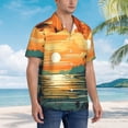 thumbnail image 3 of Balery Tropical Sunset Paradise Camisas hawaianas de manga corta para hombre, camisas playeras de corte holgado, camisas de vacaciones con botones,XX-Large, 3 of 7