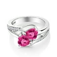 thumbnail image 2 of Gem Stone King 2.04 Ct Pink Mystic Topaz White Created Sapphire 925 Sterling Silver Ring (Size 9), 2 of 5