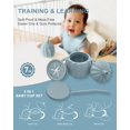 thumbnail image 5 of Silicone Baby Feeding Set 9PCS| Toddler Baby Diveded Plate and Bowl with Suction, Straw Sippy Cup & Snack Cup, Spoon & Fork, Bib| Self Feeding Led Weaning Supplies for Baby Birthday Shower Gift, 5 of 6
