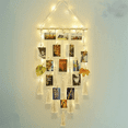 thumbnail image 2 of Hanging Photo Display Wall Decor, Wall Hanging Boho Room Bedroom Decor, Photo Frame Collage Board with Lamp Clip, 2 of 8