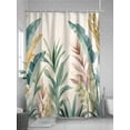 thumbnail image 5 of Fsddascl Green Tropical Leaves Shower Curtain Set - 48" x 72" Washable Bathtub Curtain with 12 Hooks, Summer Botanical Beige Waterproof Fabric Stall Shower Curtains for Bathroom/Bathtub Décor, 5 of 6