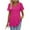 Hot Pink, variant on JIUKE Womens Tops Eyelet Short Sleeve T Shirts Casual V Neck Tunic Tops Dressy Casual Babydoll Blouses Size XL