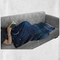 thumbnail image 6 of Winter Soft Flannel Fleece Throw Blanket, Nighttime Painting Illustration with Blue Moon, Cozy Plush for Indoor and Outdoor Use, 50" x 70", Sea Blue Dark Blue, by Ambesonne, 6 of 6