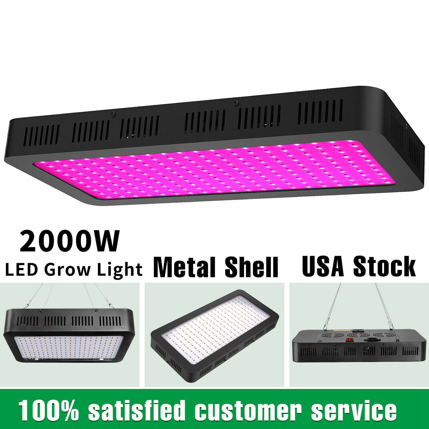 Details about   2000W Hydroponics LED Grow Lights Full Spectrum Indoor System Veg Flower Lamp 