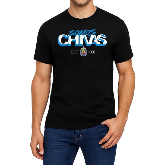 Icon Sports Chivas Soccer Tee - Officially Licensed Unisex Adult Cotton Short Sleeve T-Shirt 692 Black L