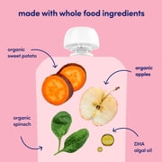 (12 pack) Cerebelly Organic Stage 2 Spinach Apple Sweet Potato Baby Food, 4 oz Puree