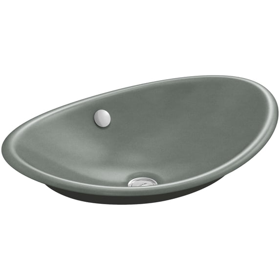 Kohler K-5403-P5 Iron Plains 20-3/4"L Cast Iron Drop-In Semi-Vessel Sink - Basalt