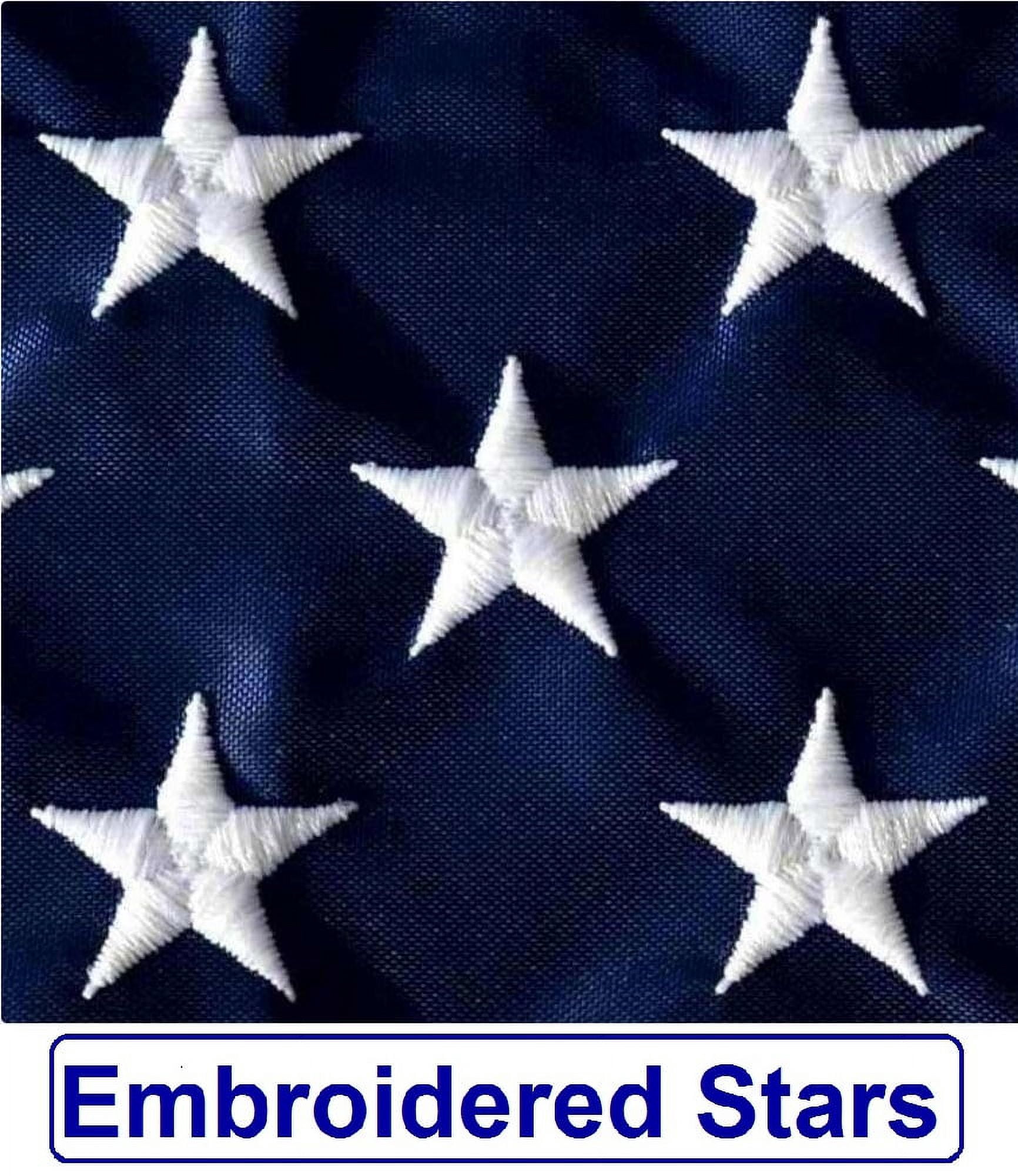 US Flag Factory - 2x3 FT U.S. American Flag (Pole Sleeve) (Embroidered Stars, Sewn Stripes) Outdoor SolarMax Nylon, UV Fading Resistant - Made in America
