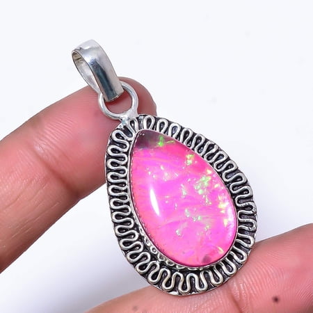 Triplet Opal Gemstone 925 Sterling Silver Handmade Pendant 1.95" P425