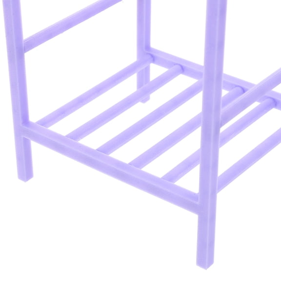 AURARMLET 1 Set Doll Garment Rack With Mini Girl Clothes Hanger Organizer Storage Shelf For 30cm Girl Doll Clothes Baby Dollhouse Purple