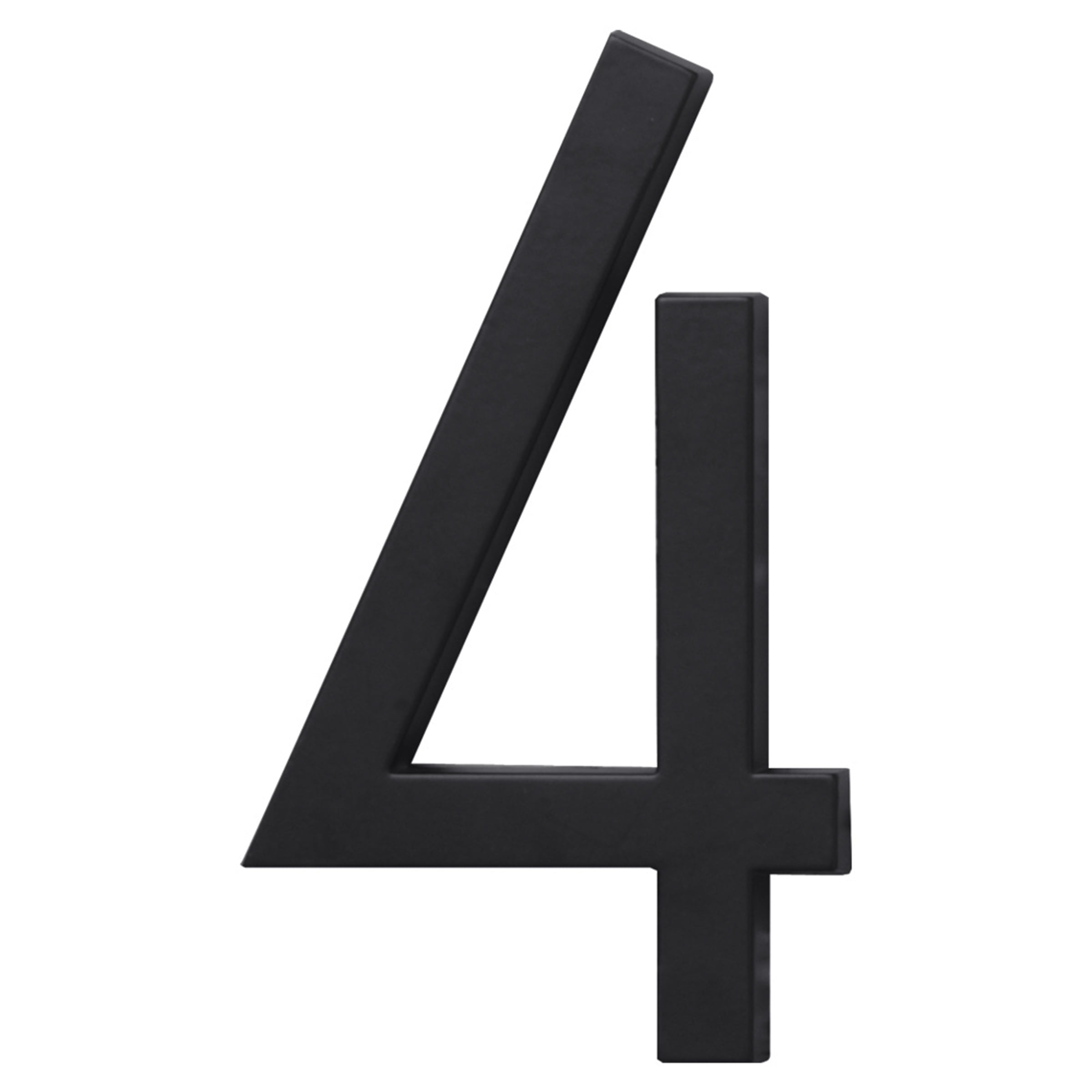 (3 pack) HY-KO 6" Black Floating Mount House Number 4