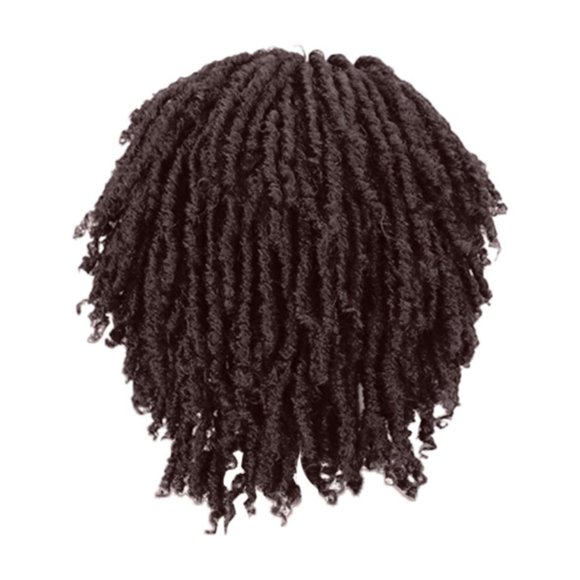 Dreadlock Braided Wigs For Black Women Synthetic Short Braided Wigs Crochet Hair Wigs Curly Wig Cap African Little Roll Wig Women's Dreadlock Gradient Wig
