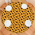 thumbnail image 2 of Yellow Black Dot Sunflower Pattern Round Fitted Tablecloth with Elastic Edge,Dining Table Cover Waterproof,Outdoor Round Tablecloth for Camping,Dining,Indoor and Outdoor, 2 of 7