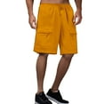 thumbnail image 2 of BUWTTER Mens Shorts Summer Loose Pocket Casual Comfortable Breathable Sports Solid Color Work Yellow Shorts XXXL, 2 of 3