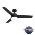 thumbnail image 3 of Hunter 48 inch Indoor Ceiling Fan with LED Light and Remote Control - Black Ceiling Fan, Standard Mount, 3 Blades, For Bedroom, Living Room, or Kitchen, Quiet - Midtown 51472, Matte Black, 3 of 17