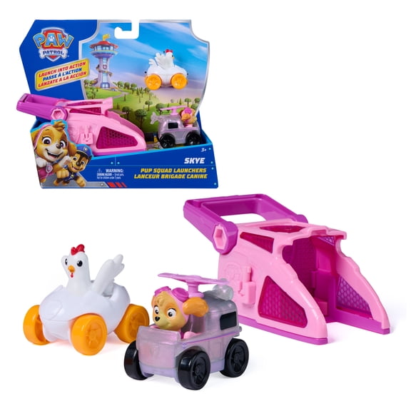 PAW Patrol Skye Pup Squad Launchers with Chickaletta Vehicle 2-Pack, Kids Toys for Boys and Girls Ages 3 and Up