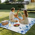 thumbnail image 4 of Spring Blue Floral Outdoor Rug for Patio/Deck/Porch, Non-Slip Large Area Rug 6 x 9 Ft, Farmhouse Weeping Floral Leaves Indoor Outdoor Rugs Washable Area Rugs, Reversible Camping Rug Carpet Runner, 4 of 8