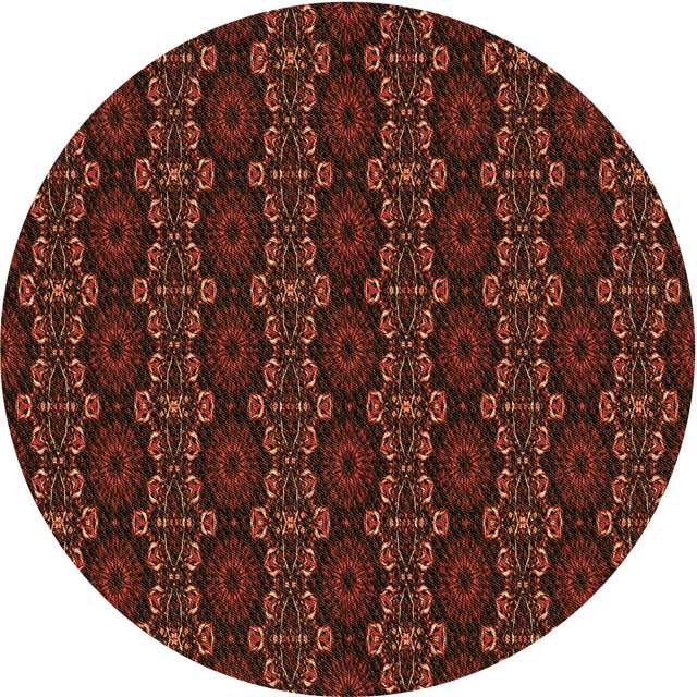 Ahgly Company Machine Washable Indoor Round Transitional Mahogany Brown Area Rugs, 4' Round