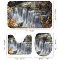 thumbnail image 3 of 4 Pcs Fall Waterfall Shower Curtain Set Bathroom Sets with Rugs & Accessories Non-Slip Rugs,Toilet Lid Cover & Bath Mat, 71"x71" Waterproof Waterfall Shower Curtains Set of 4 for Family Hotel Use, 3 of 5