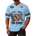 thumbnail image 4 of Evdexr 250th Anniversary Shirts for Men Short Sleeve Crew Neck United States 250th Anniversary Graphic Tees Red White Blue Usa Star Stripes Summer 4th Of July T Shirt Light Blue M, 4 of 5