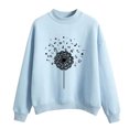 thumbnail image 1 of CEHVOM Mode Décontractée pour Femmes Imprimé Col Rond Manches Longues Amples Hauts Courts Blouse Chandails en Molleton Sans Capuche Liquidation, 1 of 5